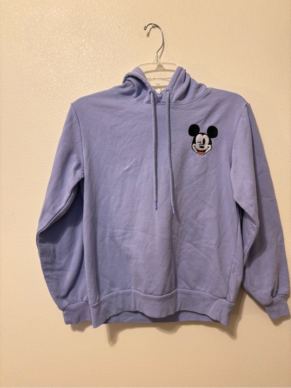 Light blue Mickey Embroidered Hoodie Sweatshirt